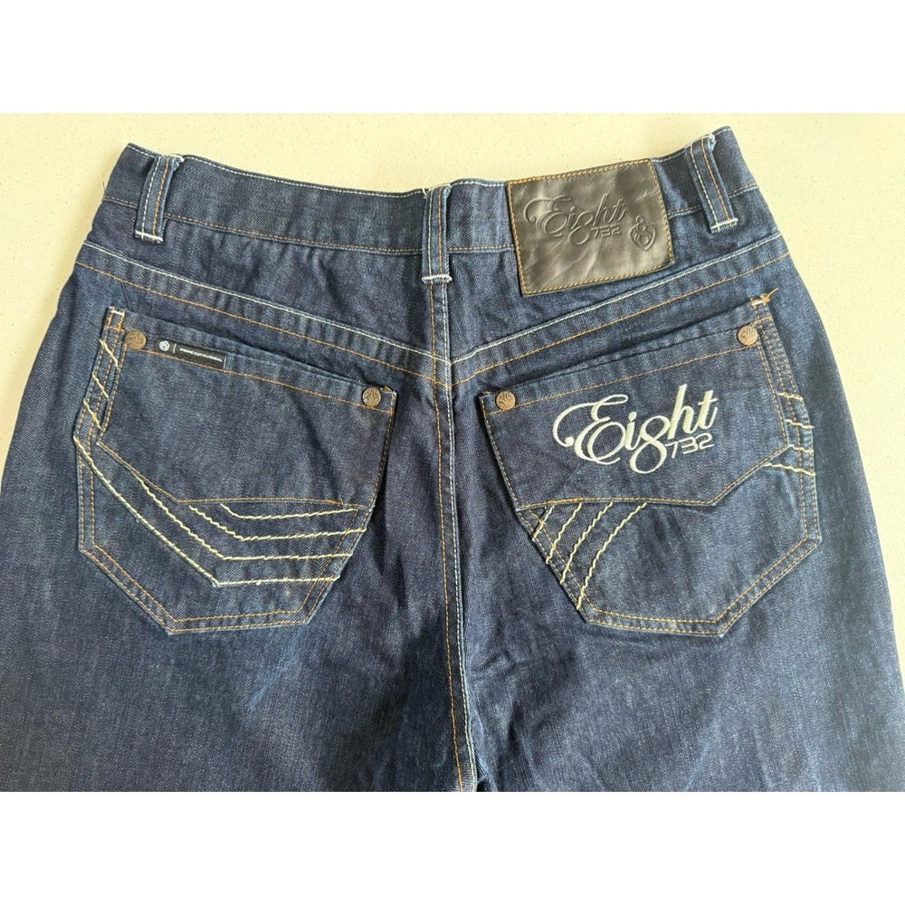 Eight 732 Baggy Jeans Men 36x34 Medium Wash Denim Relaxed Whisker Fade Sk8r VTG - Picture 1 of 10